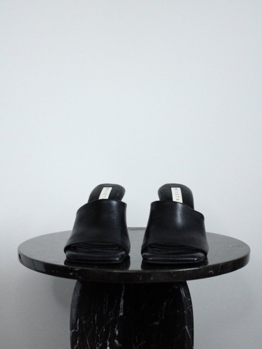 Miista Miri Mules Womens 36 Black Leather Square Toe Slip On Designer Y2K - Picture 3 of 7